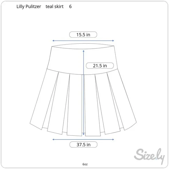 Lily Pulitzer Adeline Silk Skirt 6 Crystal Blue Pin Tuck Waist A-Line - Picture 12 of 12